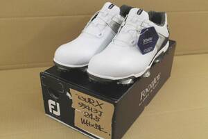 SH025 未使用/訳あり TOUR X 55413J_24.5cm WH×BK メンズ ゴルフシューズ MENS フットジョイ FOOTJOY 日本正規品