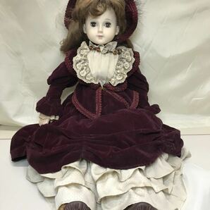 Z100 オオイケ 美人西洋人形 抱き人形 スリープアイ アンティークドール 昭和レトロ OIKE ドレス ソフビ ビスクドール 約60cm 4bの画像1