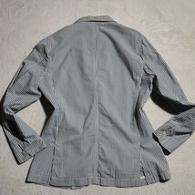 美品 L ユナイテッドアローズ シアサッカー UNITED ARROWS テーラードジャケット 花柄 ストライプ パイピング メンズ アンコン 春 夏 希少_画像9