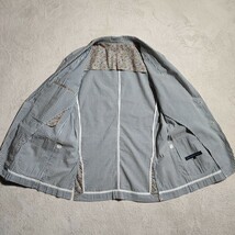 美品 L ユナイテッドアローズ シアサッカー UNITED ARROWS テーラードジャケット 花柄 ストライプ パイピング メンズ アンコン 春 夏 希少_画像5