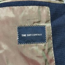 美品 XL相当 スーツカンパニー カノニコ チェック柄 SUITS COMPANY テーラードジャケット 玉虫色 紺 メンズ 大きいサイズ アンコン 春 夏_画像6