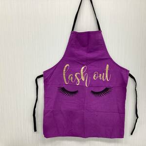  purple eyelashes salon apron ①