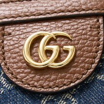 GUCCI グッチ 〔オフィディア〕GG ミディアム トートバッグ 631685 2WAY ショルダー GGジャカードデニム×レザー ブルー×ブラウン_画像8