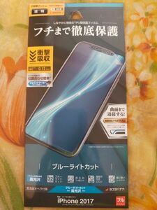 ラスタバナナ iPhone X フィルム 曲面保護 衝撃吸収 ブルーライトカット 高光沢 アイフォン 液晶 UE855IP8A