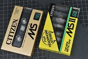 シチズンカセットテープ【CITIZEN : ゛MＳ４６・МSⅡ６０ ゛(1984～1986年頃の発売品) 】合計２巻（未使用・未開封品）