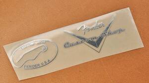 *Fender Custom Shop silver metallic ru наклейка-логотип *