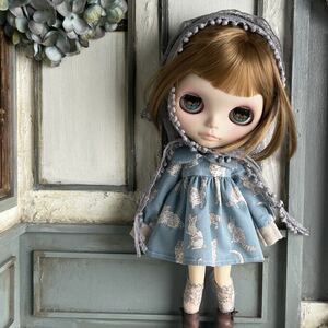 ブライスさんのお洋服 アウトフィット 洋服 Blythe ブライス サイズ outfit リカちゃん　22センチドール 1206 ねこ