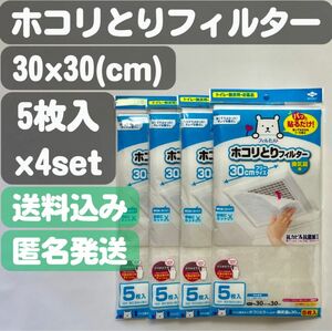 【パッと貼るだけホコリとりフィルター】換気扇用 30cm(5枚入)4個セット