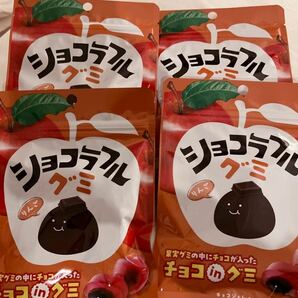 送料込み☆4袋セット☆ショコラフルグミ グミ りんご コラーゲン クーポン利用 果汁グミ ハリボー ピュレグミ おやつにの画像1
