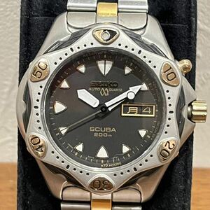 1612 現状稼働品 動作不安定あり SEIKO SCUBA スキューバ 200m セイコー オートクォーツ 5M23-7A00 デイデイト 腕時計