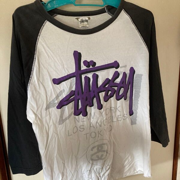 中古stussy7部ラグランワールドツアーサイズL