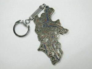 日本地図 都道府県 長野県 メタル キーホルダー パズル 観光 おみやげ ご当地 昭和レトロ NAGANO KEY CHAIN