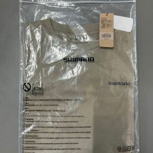 シマノ (Shimano) SH-003V ベージュ Mサイズ オーガニックコットン グラフィック Tシャツ 半袖