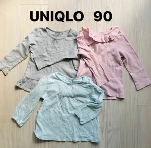 UNIQLO ユニクロ　カットソー Tシャツ　長袖　ロンT 90サイズ