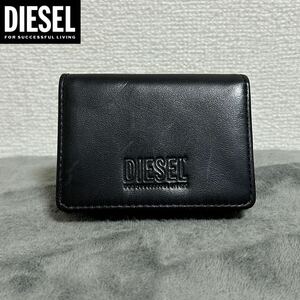 新品 未使用 人気 ★定価20,900円 DIESEL ディーゼル ロゴ 型押し スムースレザー 三つ折り 財布 コンパクトウォレット ミニ財布 28