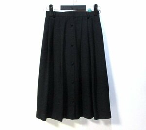 F・日本製・ブラック・前ボタン飾り付き・ロングフレアースカート・62~66サイズ!