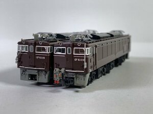 6-128＊Nゲージ KATO EF63 2次形・3次形 JR仕様（茶） 2両セット 鉄道模型(aaa)