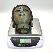 1円～ 仏頭 仏教美術 重さ約3kg オブジェ 仏像 頭部 置物 中国古玩? 中国美術? 古置物 古美術 時代物 骨董_画像7