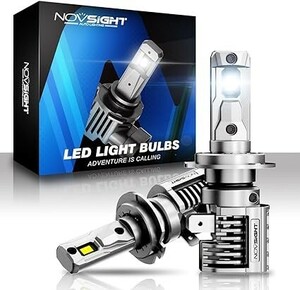 NOVSIGHT H7 55W 12000LM 無極性 LEDヘッドライト 新車検対応 高輝度6500K DC9-32V 360°