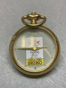 41 SEIKO セイコー 長野オリンピック記念 懐中時計　ピンバッジ ピンウォッチ 