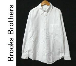 米国製 美品 Brooks Brothers ブルックスブラザーズ MILANO FIT MADE IN USA White ミラノ オックスフォードボタンダウンシャツ 32/15.5