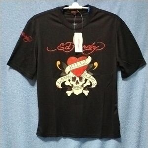 エドハーディーTシャツ　Lサイズ　新品タグ付き　速乾性ポリエステル　ラブキルスカル