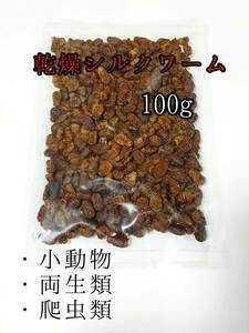 ドライシルクワーム100g 小動物 爬虫類 両生類 ワーム ハリネズミ フクロモモンガ ミルワーム フトアゴヒゲトカゲ