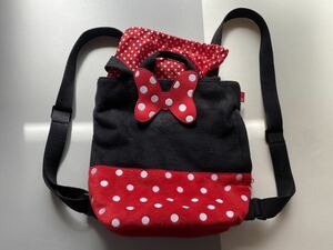 ミニー ROOTOTE リュック 2WAY ディズニー Minnie Disney (MIN) 中古 バックパック (検 デート コスプレ グリ 鞄 土産 Dオタ かわいい 推し