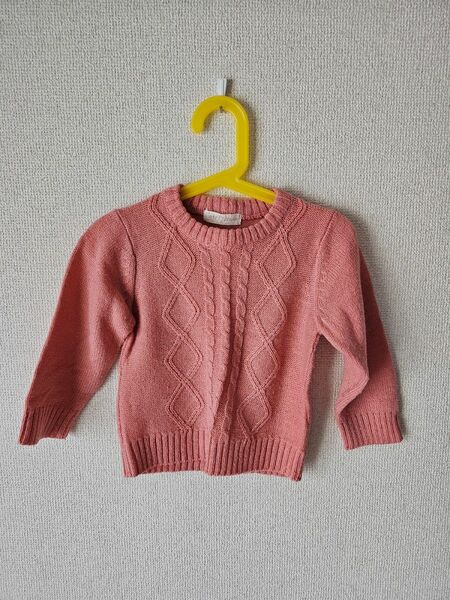 【美品】子供服　ベビーキッズ　ピンクニットセーター　95ｾﾝﾁ