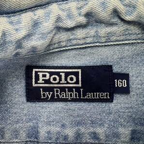 POLO RALPH LAUREN ☆ デニムシャツ ボタンダウン シャツ 160 メンズS相当 アメカジ ストリート 古着 オールド ポロ ラルフローレン■S3118の画像5