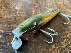 CreekChub Baby PIKIE MINNOW ウッド!! オールド!! グラスアイ!! レア!! /オールドクリークチャブ パイキーミノー オールドタックル