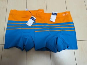 (2枚セット) BROS ボクサーパンツ オレンジ×ブルー S-LL フリーサイズ Pantsholic ブロス ワコール Wacoal 前閉じ