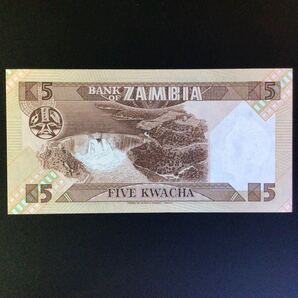 World Paper Money ZAMBIA 5 Kwacha【1986-88】の画像2