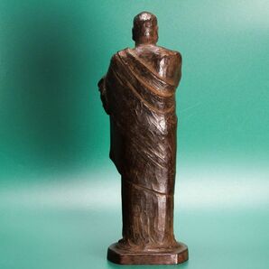 雨宮治郎 ブロンズ彫刻像『達磨』高さ31cm 雨宮敬子鑑題箱 本物保証の画像4