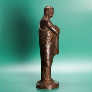 雨宮治郎 ブロンズ彫刻像『達磨』高さ31cm 雨宮敬子鑑題箱 本物保証の画像5