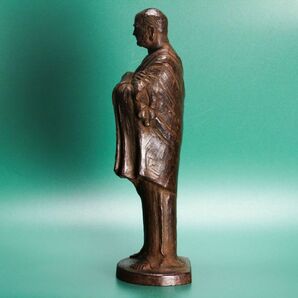 雨宮治郎 ブロンズ彫刻像『達磨』高さ31cm 雨宮敬子鑑題箱 本物保証の画像3