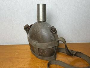 【旧日本軍】水筒 大日本帝国陸軍 検印 木栓 螺子式キャップ 当時物