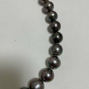 黒蝶真珠 オーロラピーコック ネックレス SV テリ オーロラサイズ約 11.0mm~15mm 重量約93.4g 長さ約43.5cmの画像3