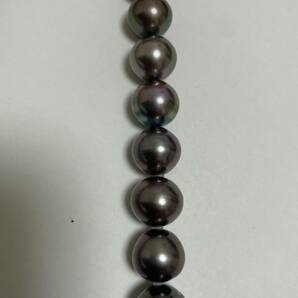 黒蝶真珠 オーロラピーコック ネックレス SV テリ オーロラサイズ約 11.0mm~15mm 重量約93.4g 長さ約43.5cmの画像4