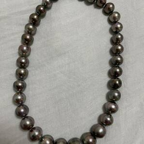 黒蝶真珠 オーロラピーコック ネックレス SV テリ オーロラサイズ約 11.0mm~15mm 重量約93.4g 長さ約43.5cmの画像1
