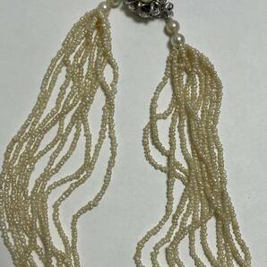 SILVER 刻印 パールネックレス 真珠 10連アコヤ ベビーパール ケシ 長さ51cm の画像2