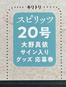 ビッグコミックスピリッツ2024年20号 大野真依　直筆サイン入り色紙プレゼント応募券