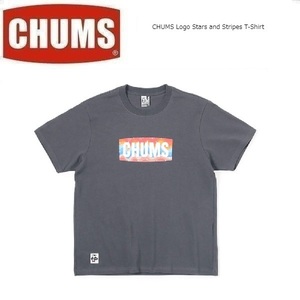 CHUMS チャムス ロゴスターズアンドストライプTシャツ チャコール XXL　CH01-2388　メンズ　アウトドア　キャンプ 