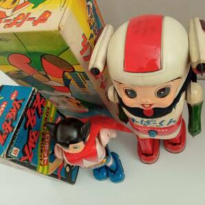 超希少 すーぱーくん 電動ブリキロボットと人形（大） ジェッターマルス ブリキ 昭和の画像3
