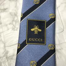 近年モデル　GUCCI グッチ ネクタイ　ストライプ　GG_画像5