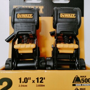 【USA直輸入】DEWALT デウォルト ラチェット ストラップ 2個セット 荷締めベルト 荷物ストラップ 2.54mm ｘ 3.658ｍ 送料無料！の画像2