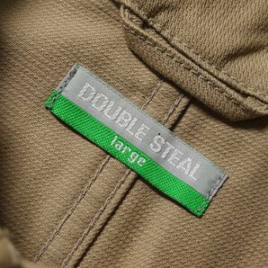 DOUBLE STEAL ダブルスティール コットン コート 正規品 スナップボタン キャンバス風 スプリングコート ベージュ Lサイズの画像2
