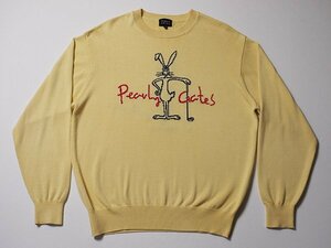 PEARLY GATES　パーリーゲイツ　コットンニット　セーター　正規品　GOLF　ゴルフ　両面ロゴ　綿ニット　クルーネック　ゴルフウェア