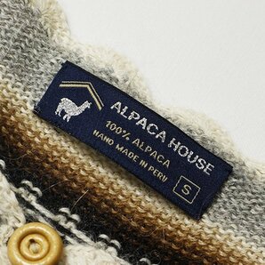ペルー製 ALPACA HOUSE アルパカハウス ニット カーディガン 正規品 アルパカ100％ クルーネック 民族柄 総柄 ニットジャケットの画像3