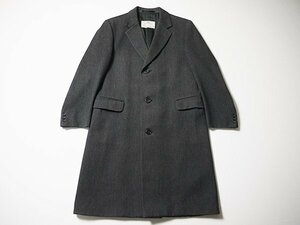  Old * England made Aquascutum Aquascutum wool Chesterfield coat wool coat SHOWERPROOF long coat 